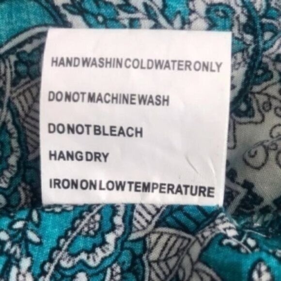 Solitaire Rayon paisley ruffled sleeve blouse size Large - Picture 7 of 8